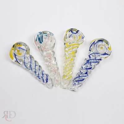GLASS PIPE TWISTED RIBBON PEANUT HP02 - 5CT/ PACK